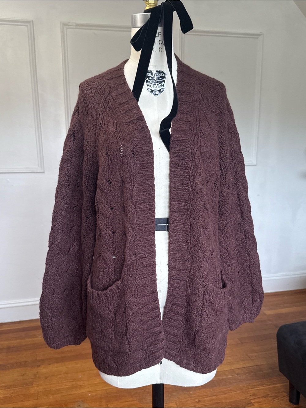 Cozy Open-Front Chunky Knit Cardigan Sweater - Dark Brown